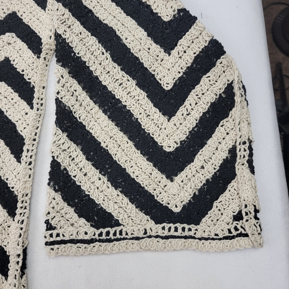 NWOT Zredara black and cream open front cardigan jacket - Picture 3 of 5